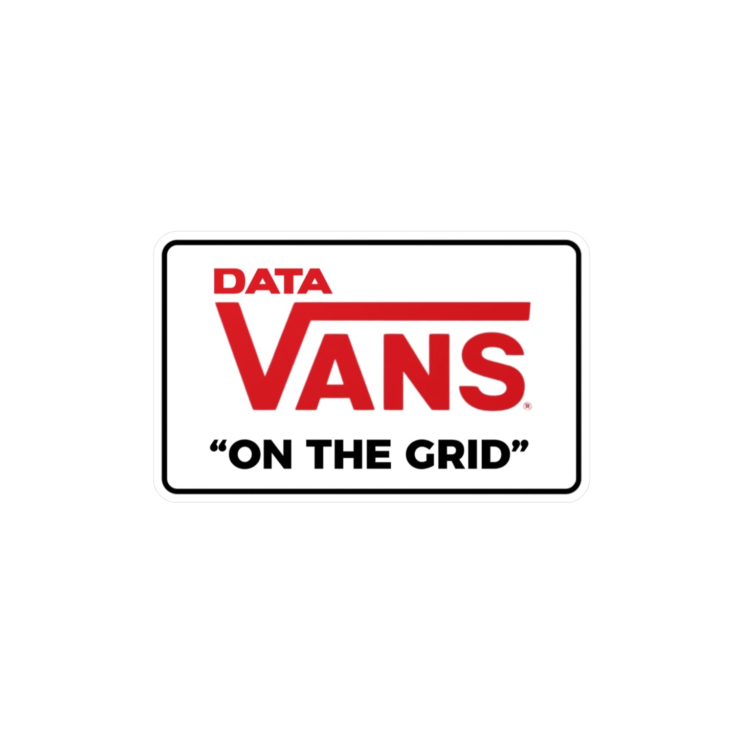 Data Vans "On The Grid"  Vinyl Sticker
