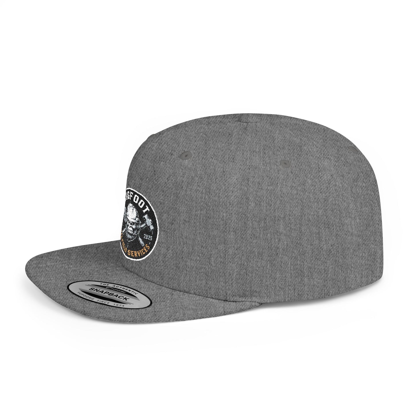 Snapback Hat — 'Bigfoot Is Real' Vintage Circle Logo Flat Bill Cap