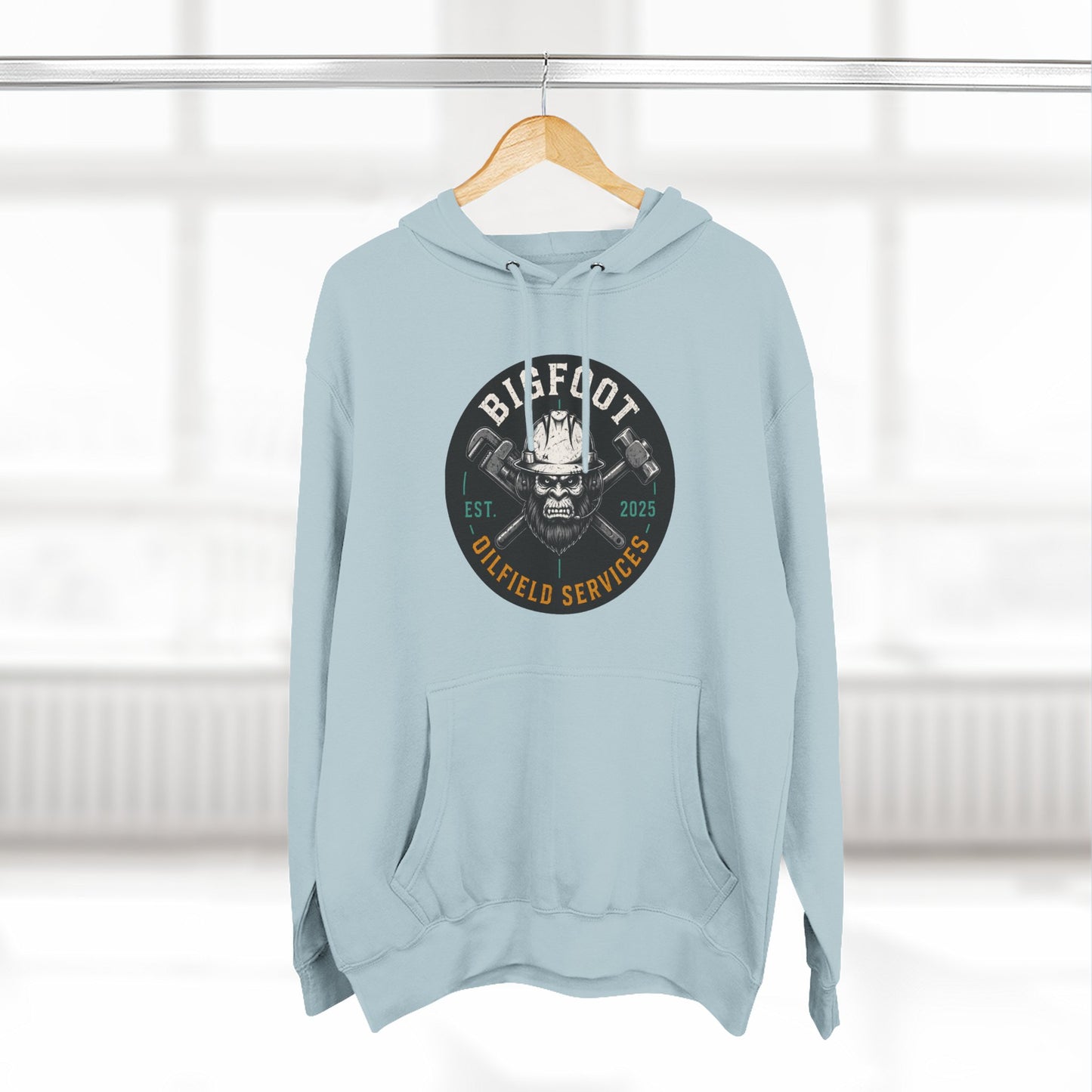 Bigfoot Oilfield Services Hoodie – Vintage Sasquatch Logo Fleece Pullover