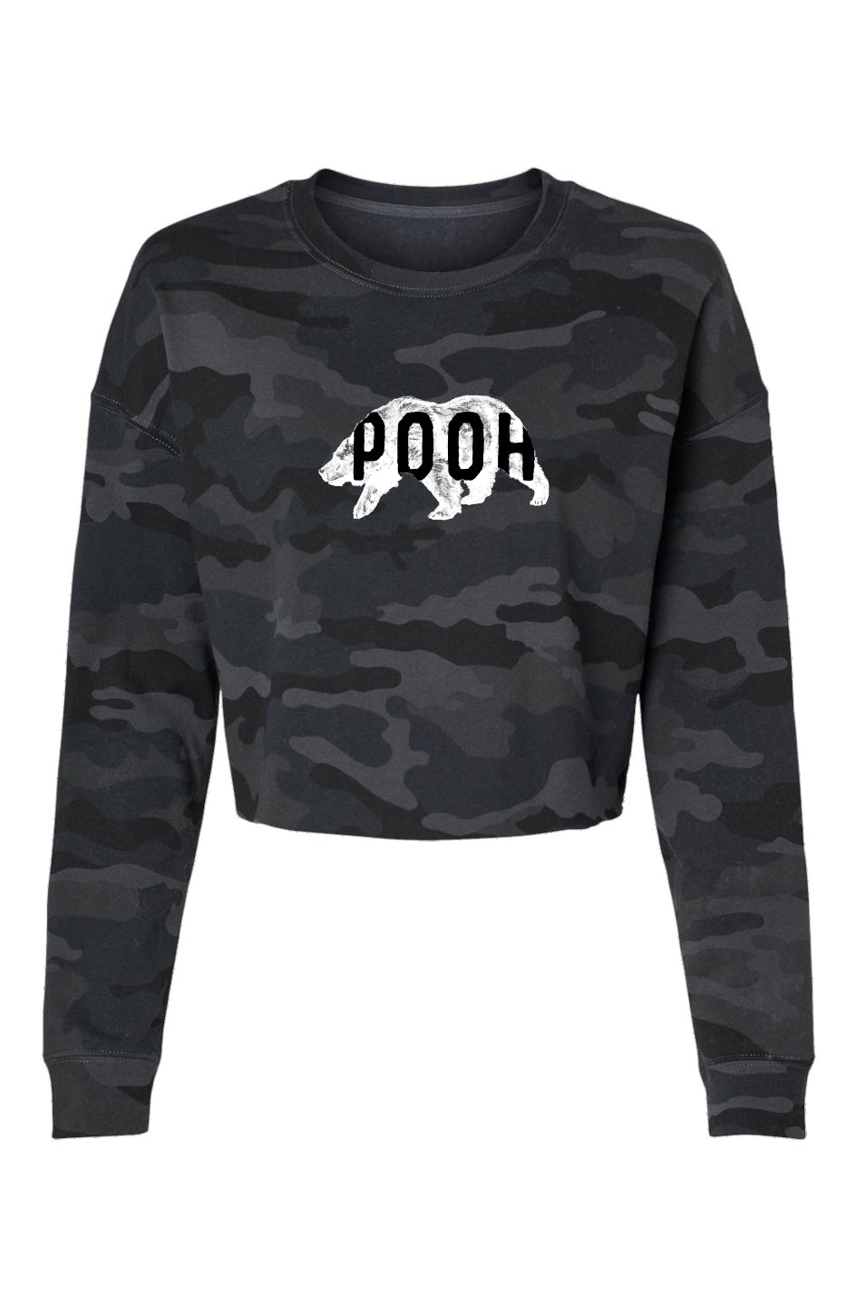 POOH Bear Lightweight Camo Cropped Crew