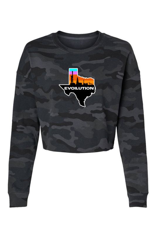 Evoilution Lightweight Camo Cropped Crew