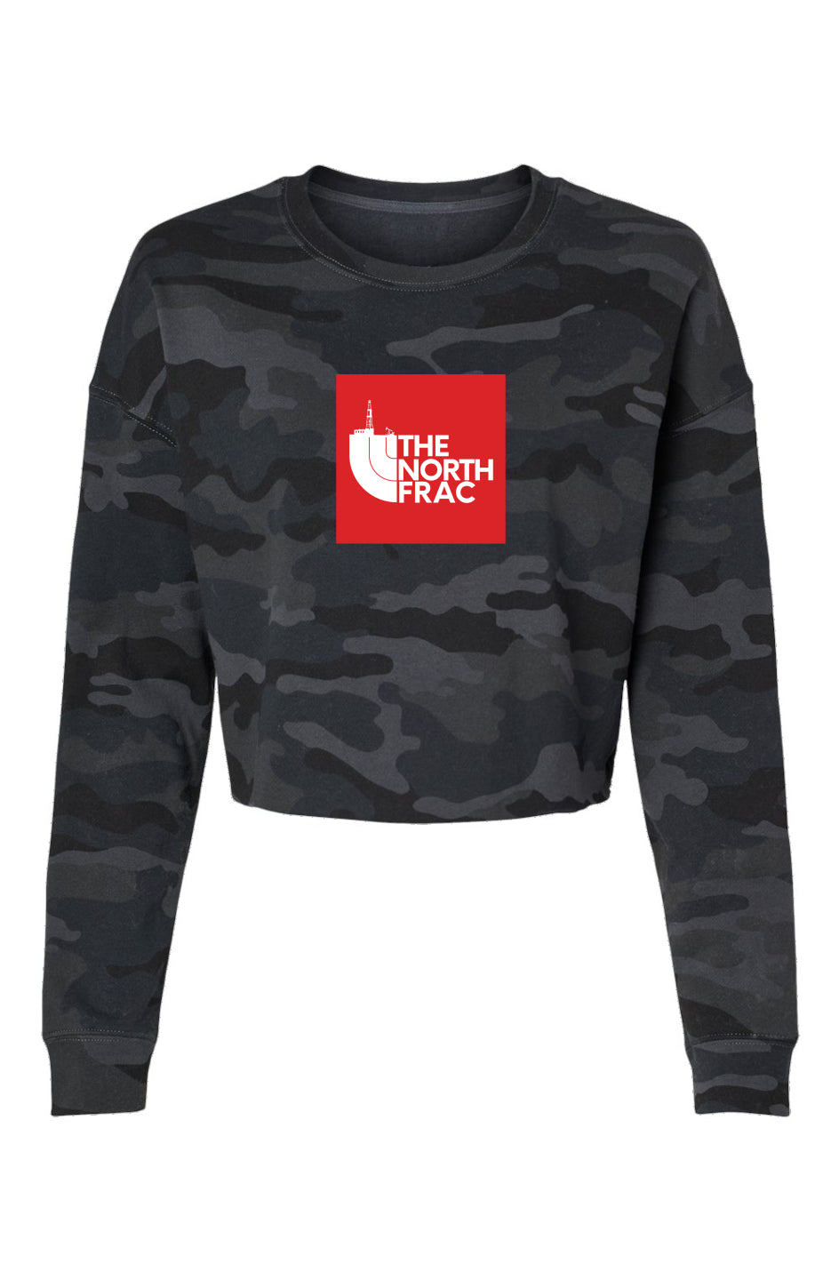 The North Frac Red Lightweight Camo Cropped Crew