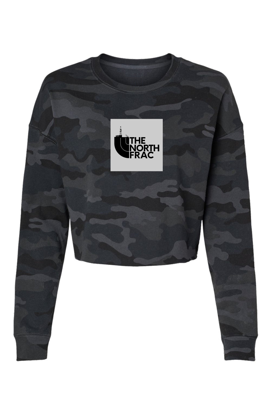 The North Frac Grey Lightweight Camo Cropped Crew