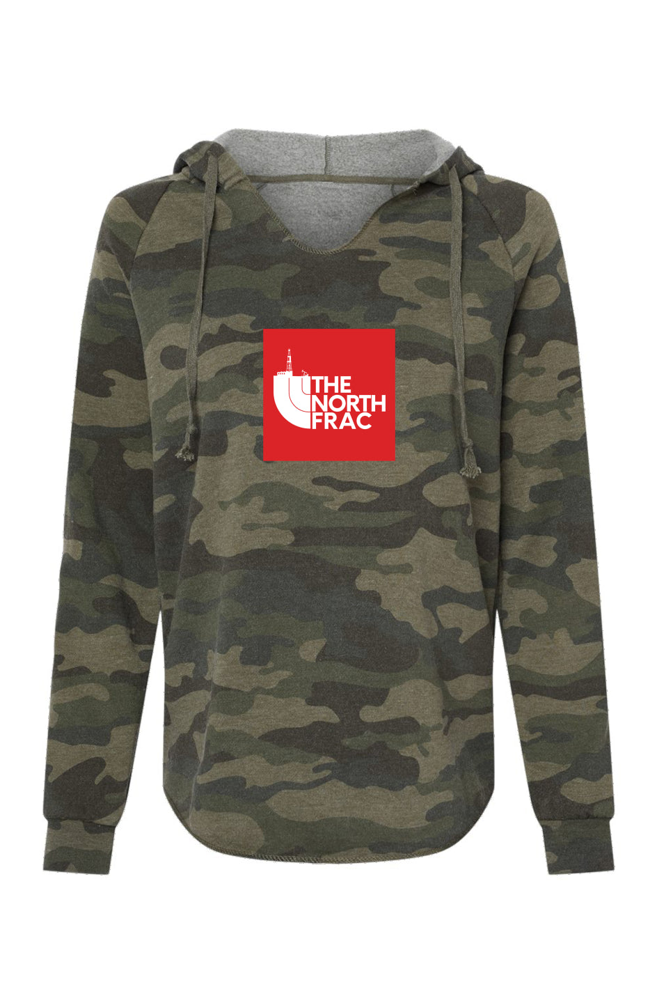 The North Frac Red Womens Lightweight Camo Hooded Sweatshirt