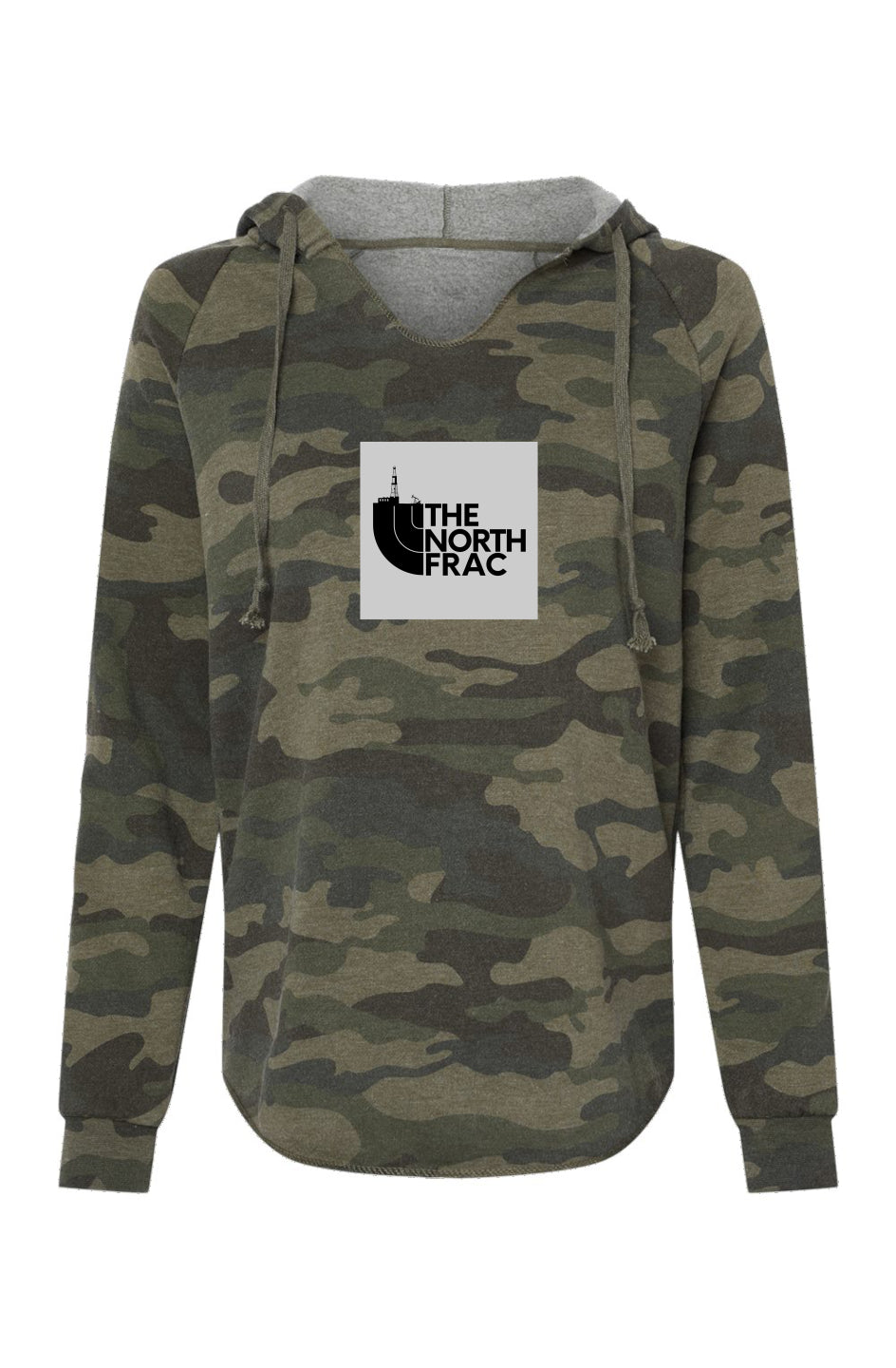 The North Frac Grey Womens Lightweight Camo Hooded Sweatshirt