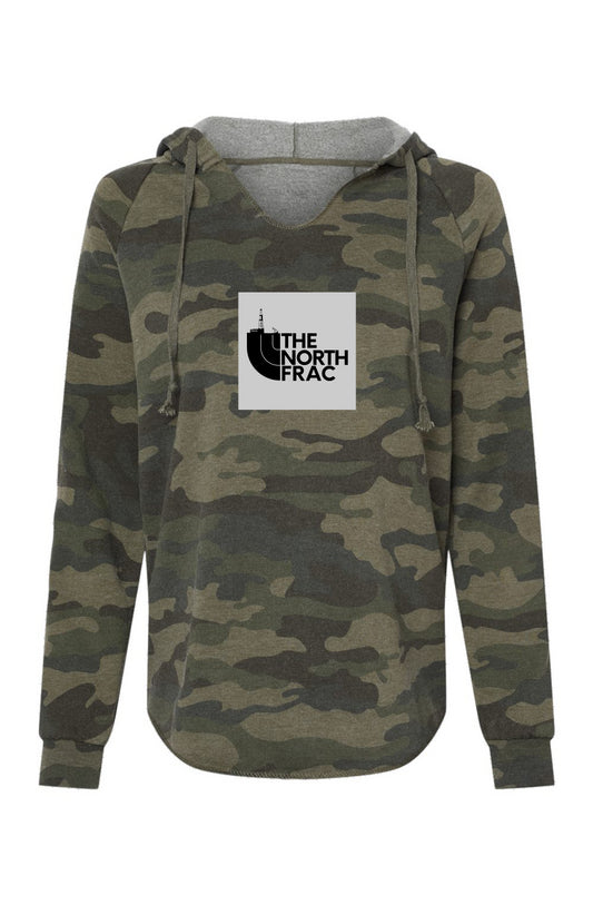 The North Frac Grey Womens Lightweight Camo Hooded Sweatshirt