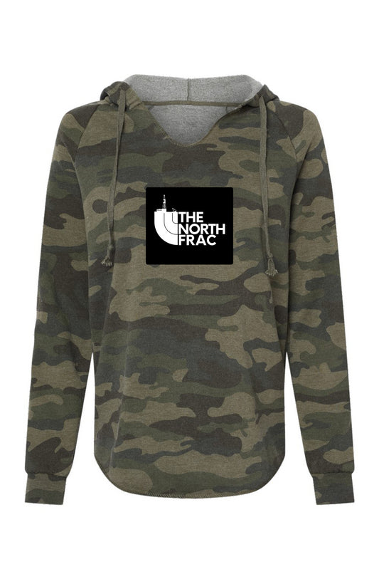 The North Frac Black Womens Lightweight Camo Hooded Sweatshirt