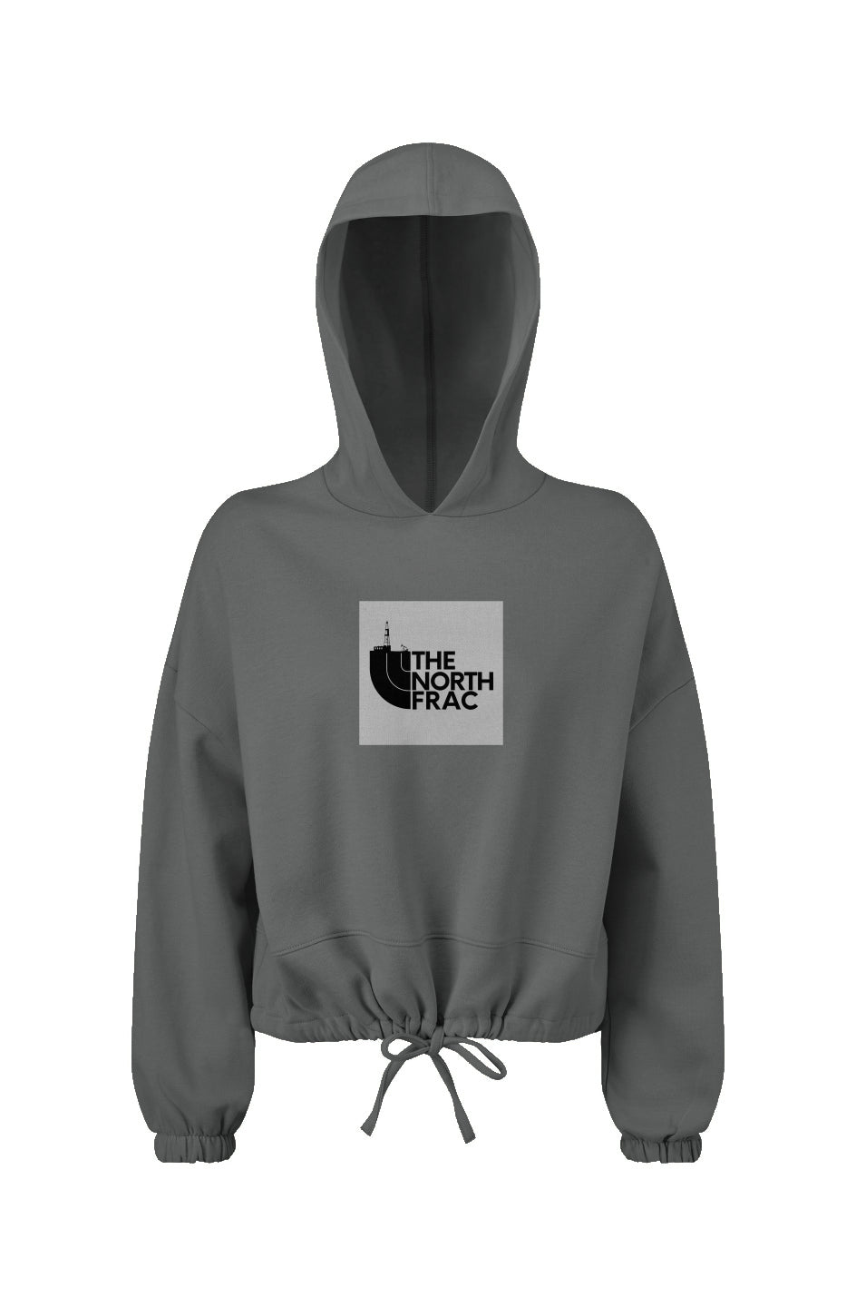 The North Frac Grey Ladies' Cropped Oversize Hooded Sweatshirt