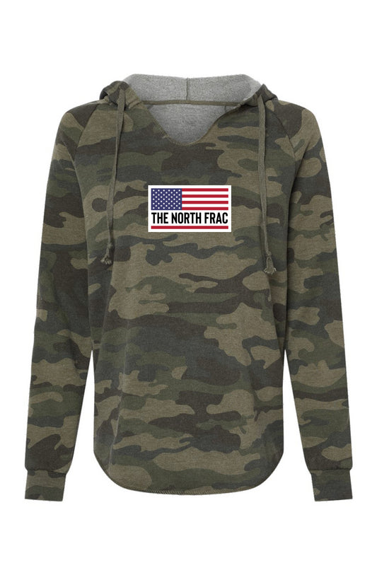 The North Frac USA Womens Lightweight Camo Hooded Sweatshirt