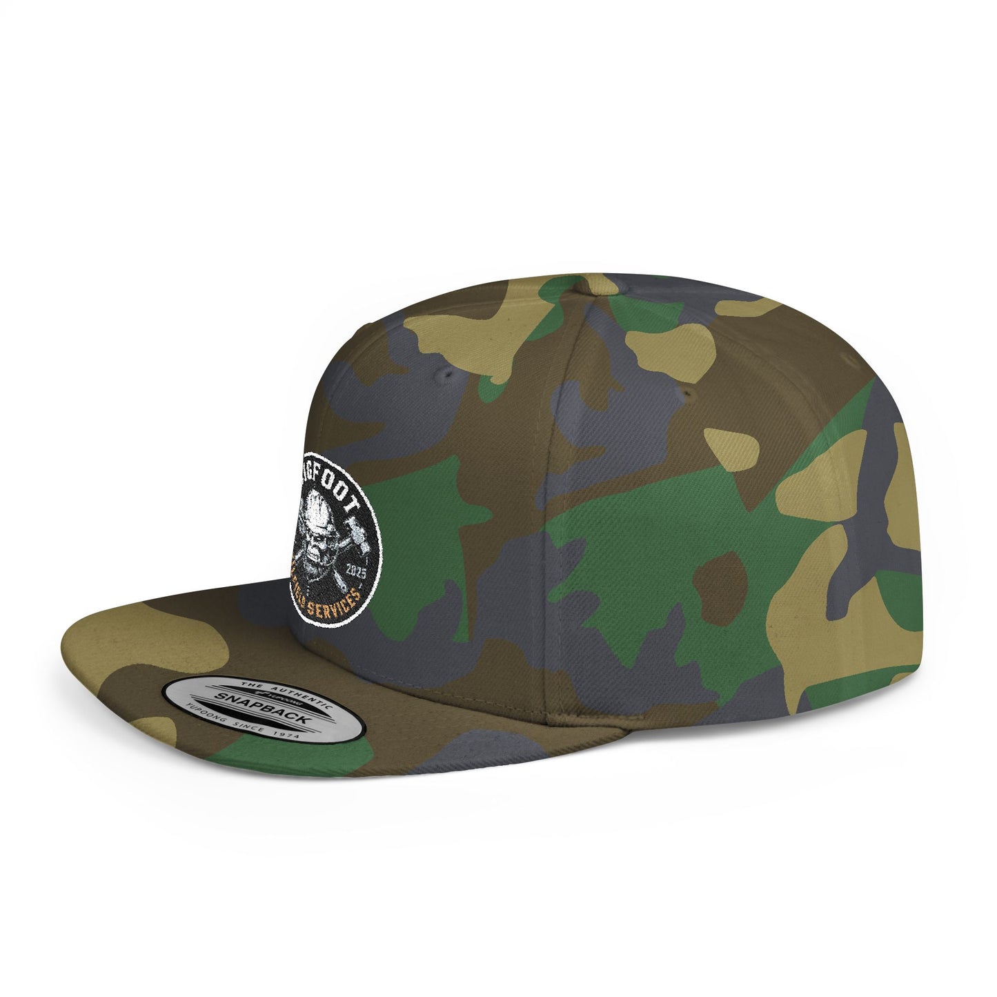 Snapback Hat — 'Bigfoot Is Real' Vintage Circle Logo Flat Bill Cap
