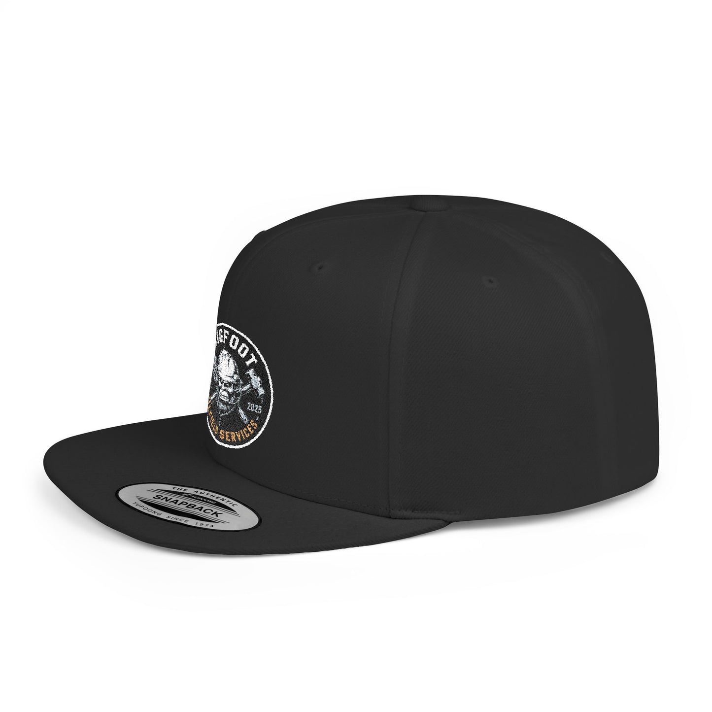 Snapback Hat — 'Bigfoot Is Real' Vintage Circle Logo Flat Bill Cap