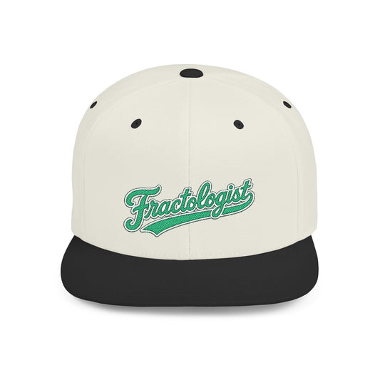 Fractologist Snapback Hat — Retro Script Flat-Bill Baseball Cap