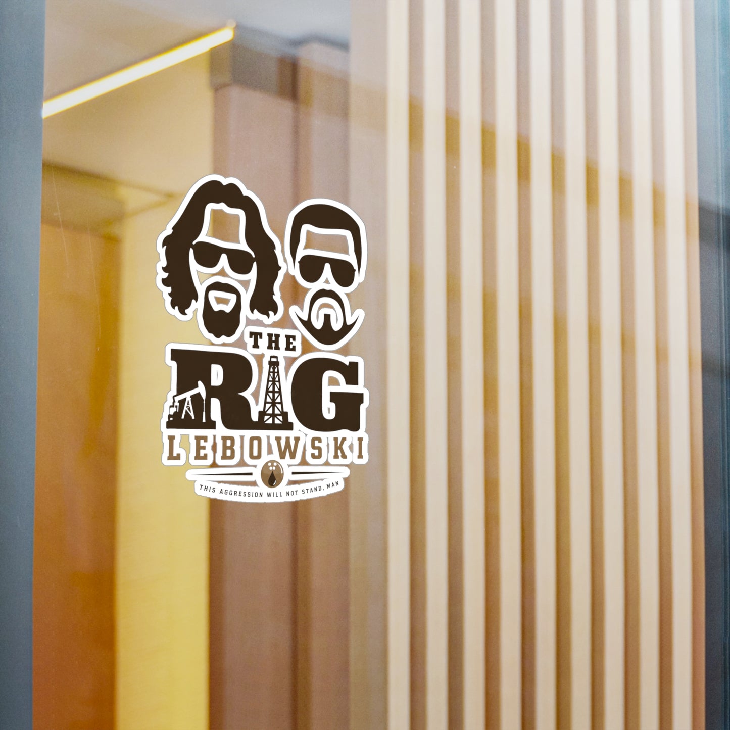 The Rig Lebowski Retro Oil Rig & Faces - Vinyl Stickers