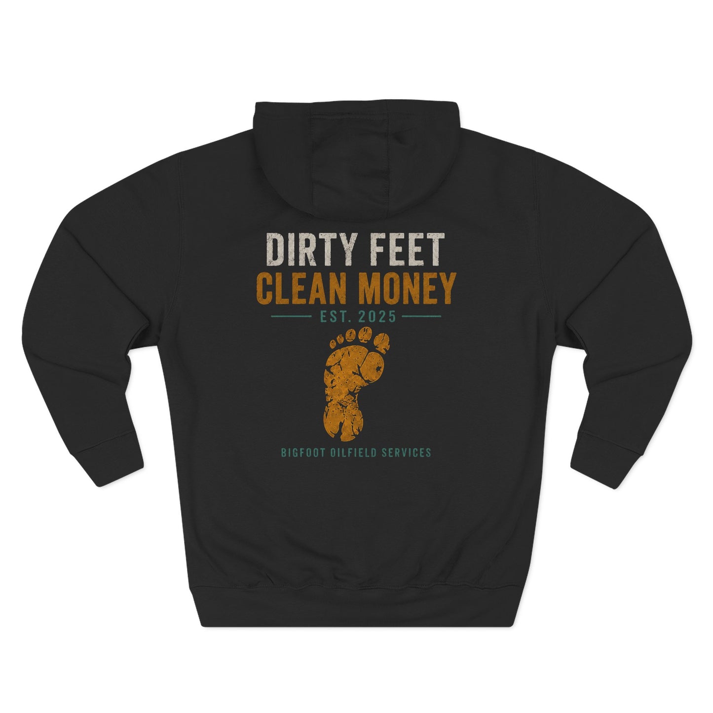 Dirty Feet Clean Money Hoodie — Surfshop Footprint Graphic Pullover