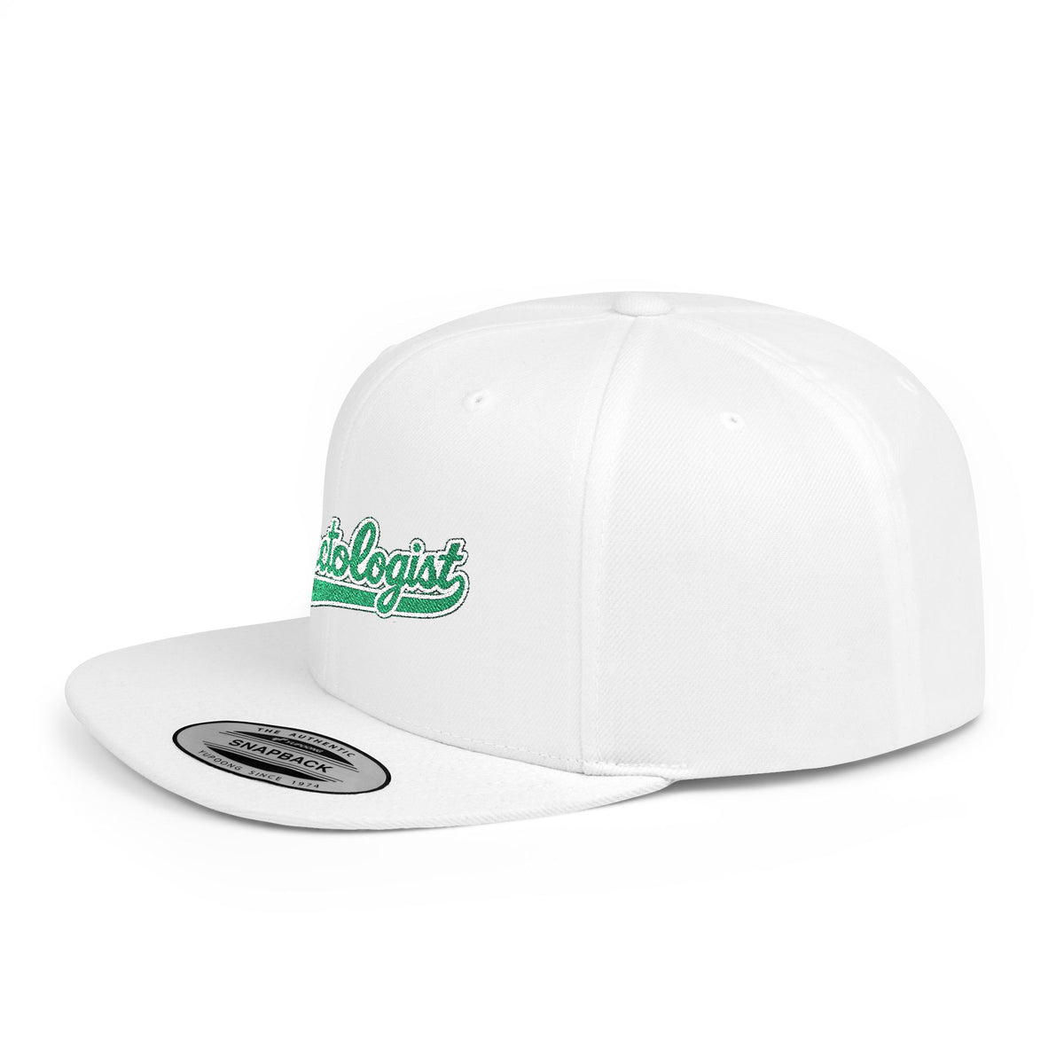 Fractologist Snapback Hat — Retro Script Flat-Bill Baseball Cap