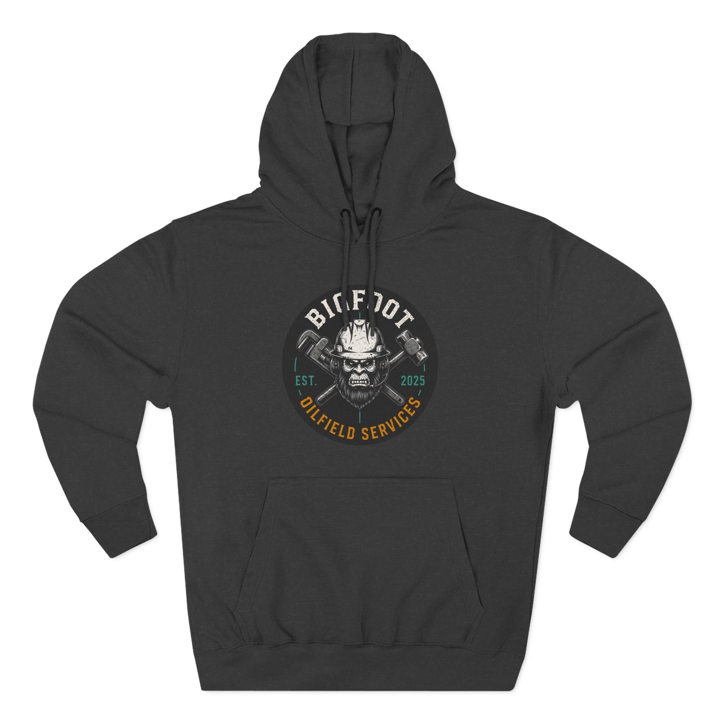 Bigfoot Oilfield Services Hoodie – Vintage Sasquatch Logo Fleece Pullover