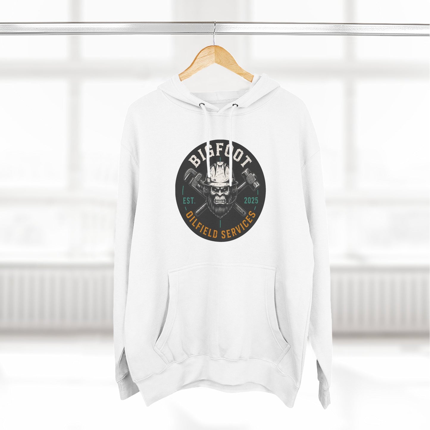 Bigfoot Oilfield Services Hoodie – Vintage Sasquatch Logo Fleece Pullover