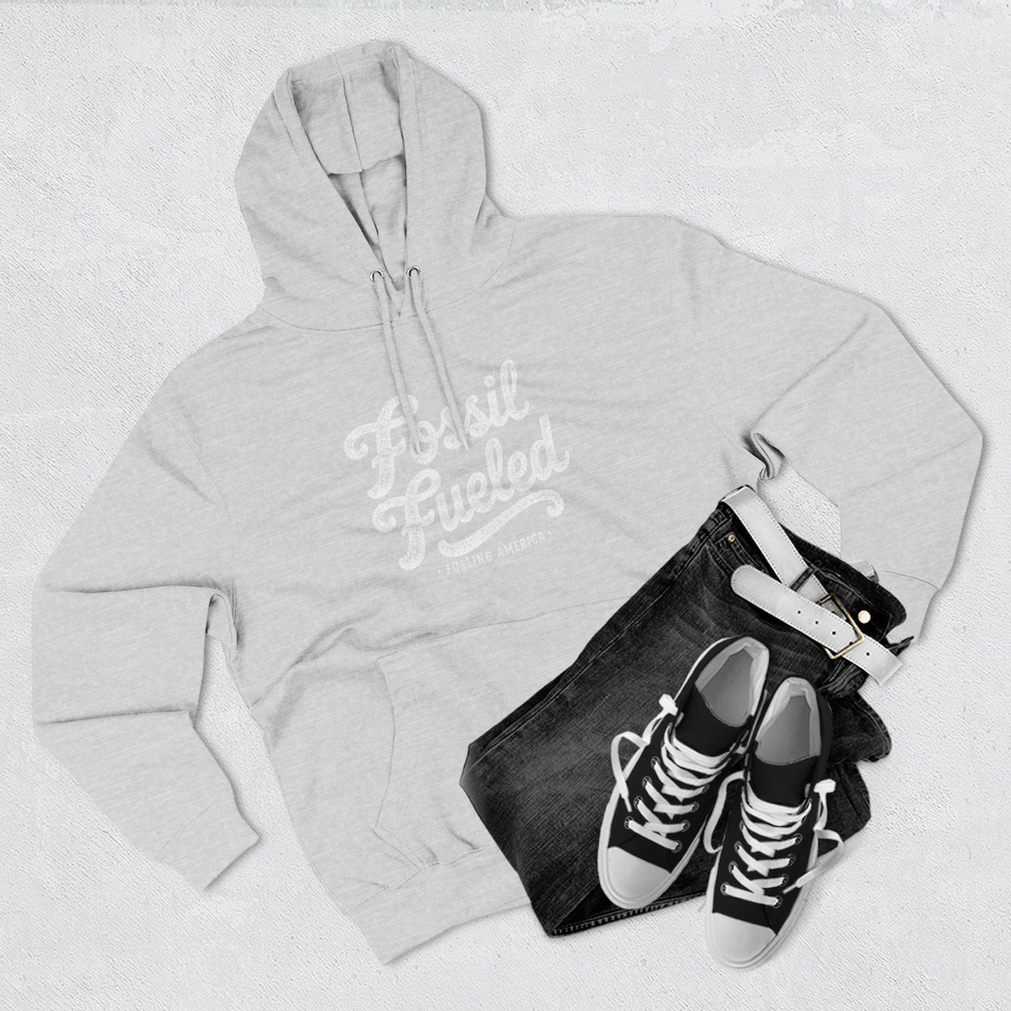 Fossil Fueled Hoodie Retro Script