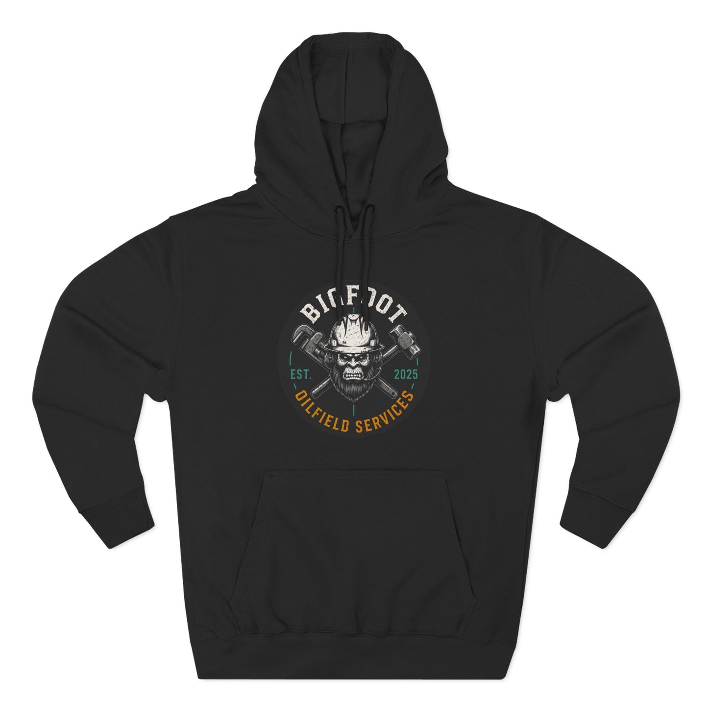 Bigfoot Oilfield Services Hoodie – Vintage Sasquatch Logo Fleece Pullover