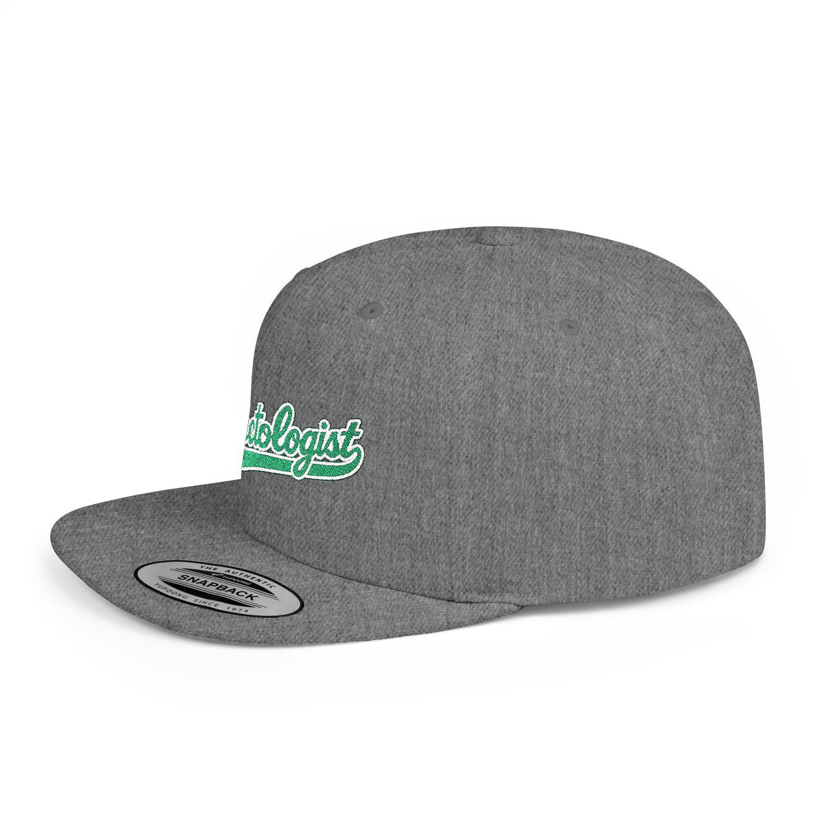 Fractologist Snapback Hat — Retro Script Flat-Bill Baseball Cap