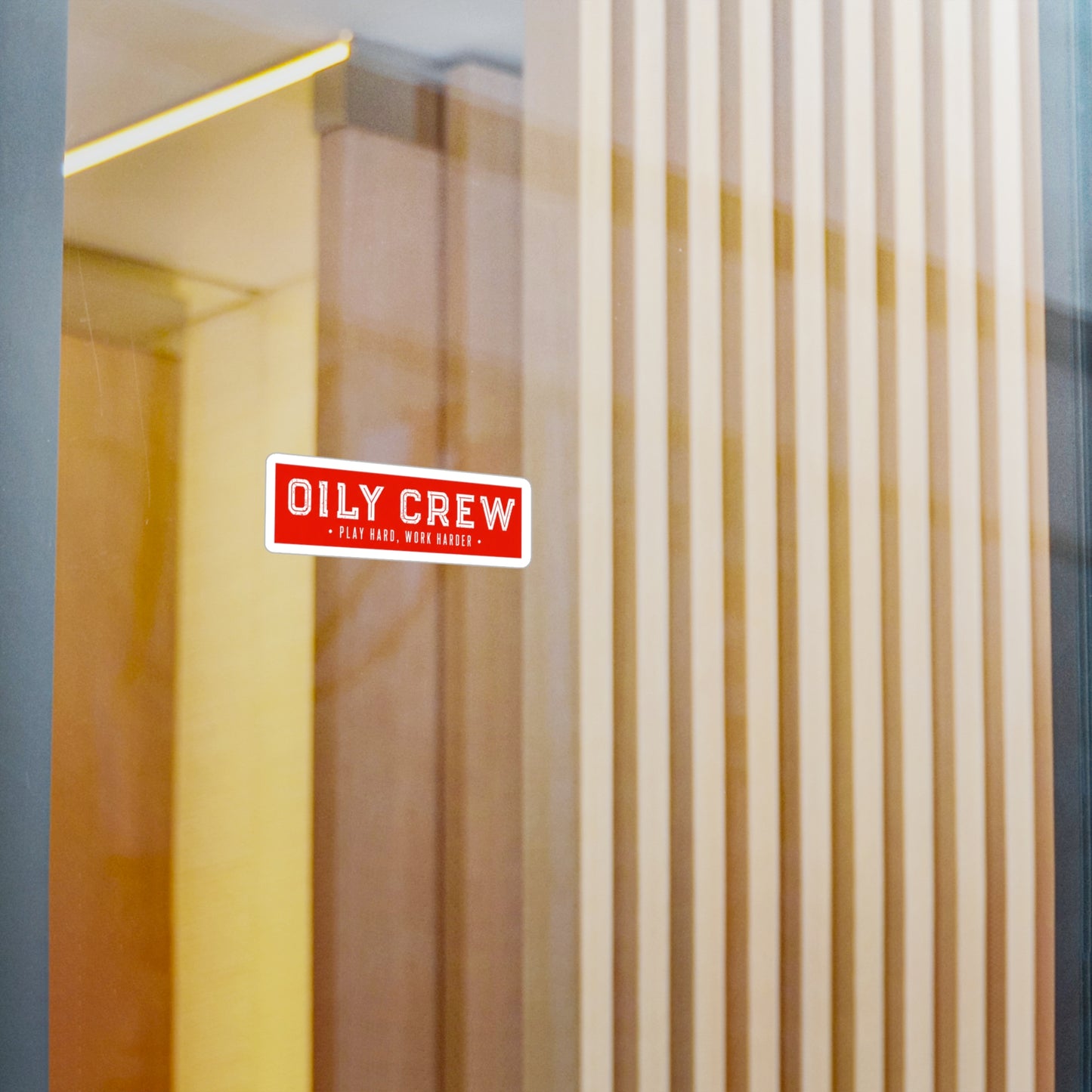 Oily Crew Vinyl Sticker — "Play Hard, Work Harder"