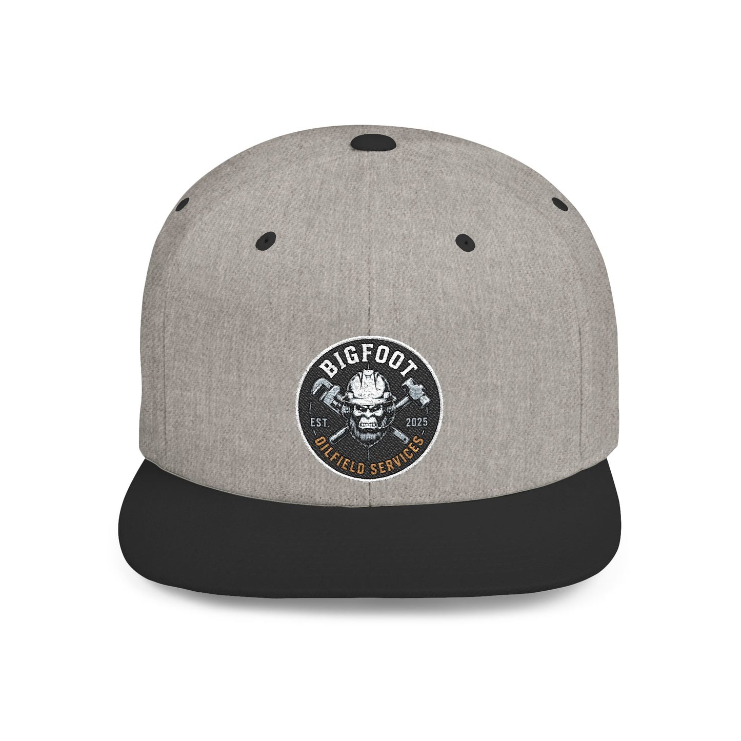 Snapback Hat — 'Bigfoot Is Real' Vintage Circle Logo Flat Bill Cap