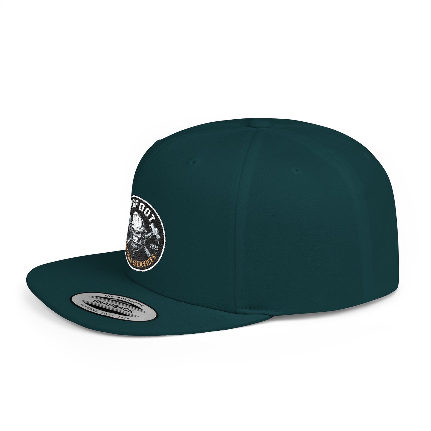Snapback Hat — 'Bigfoot Is Real' Vintage Circle Logo Flat Bill Cap