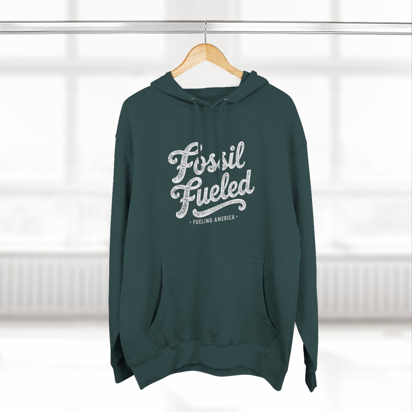Fossil Fueled Hoodie Retro Script