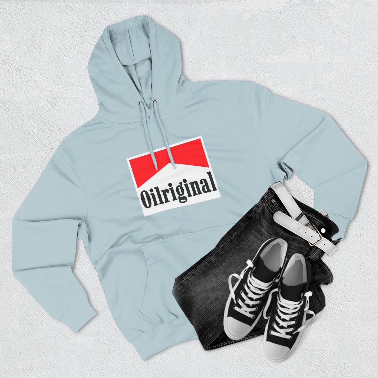 Oilriginal Logo Hoodie - Retro Red Graphic