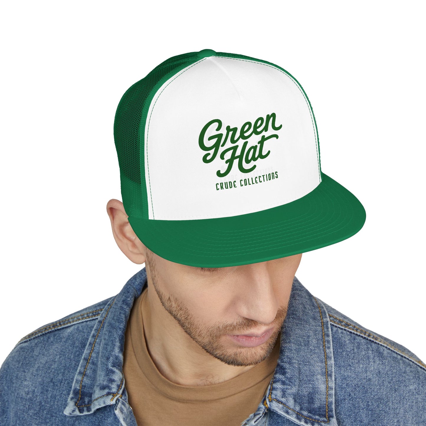 Green Hat Mesh Flat Bill Snapback