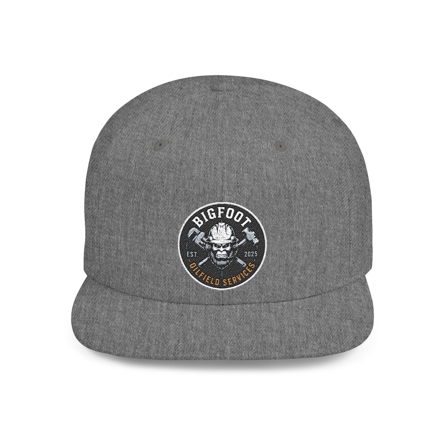 Snapback Hat — 'Bigfoot Is Real' Vintage Circle Logo Flat Bill Cap