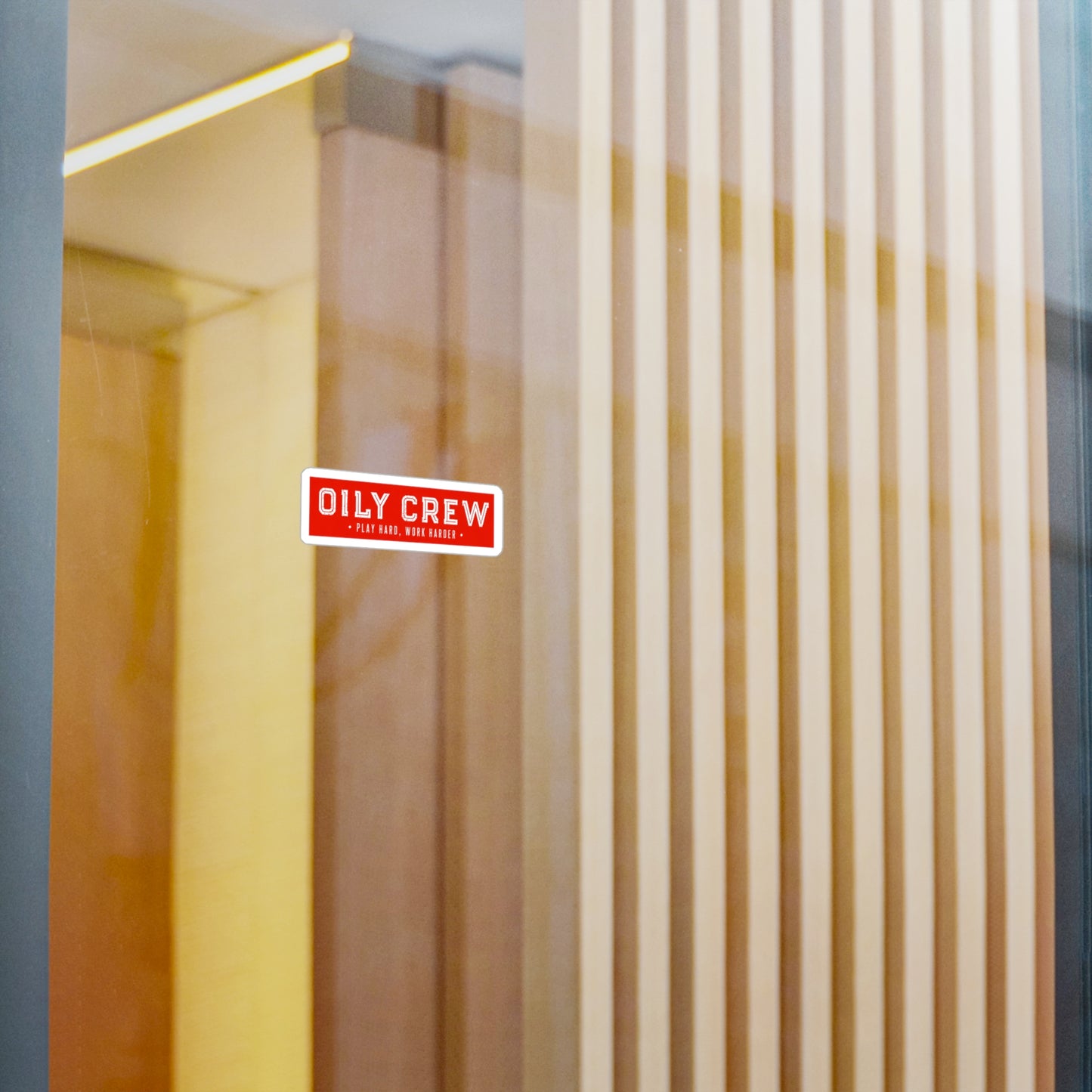 Oily Crew Vinyl Sticker — "Play Hard, Work Harder"