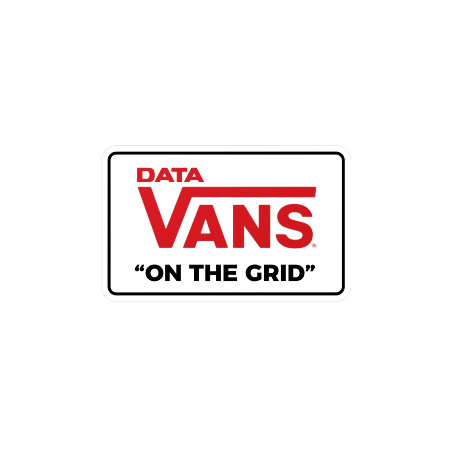 Data Vans "On The Grid"  Vinyl Sticker