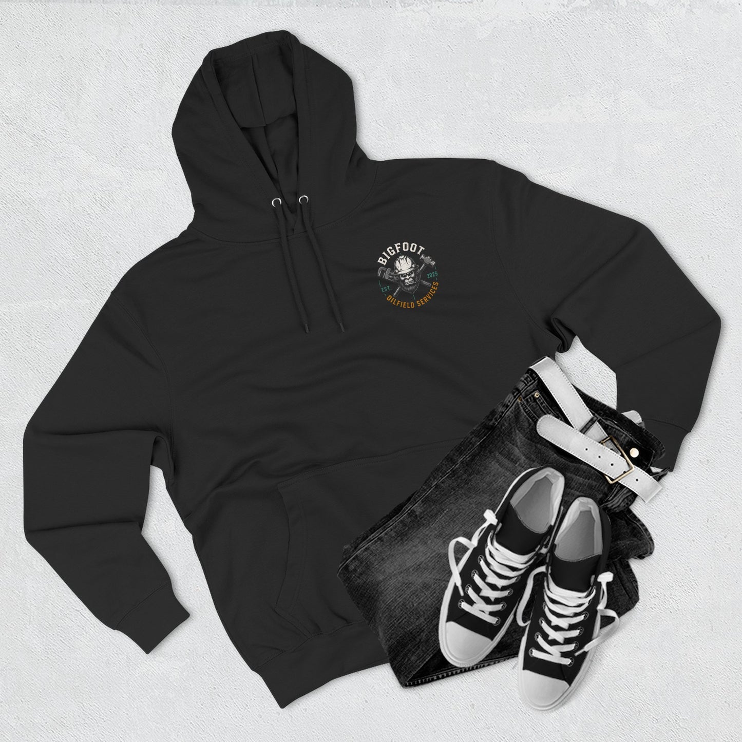 Dirty Feet Clean Money Hoodie — Surfshop Footprint Graphic Pullover