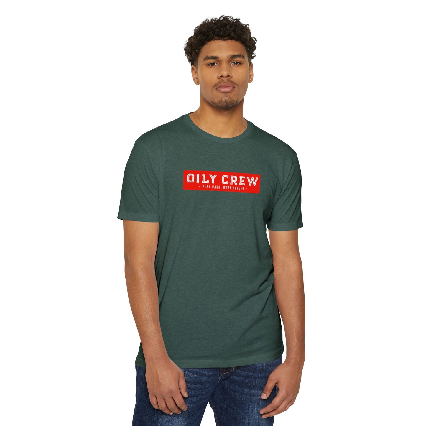 Oily Crew T-Shirt — Retro Red Box Logo