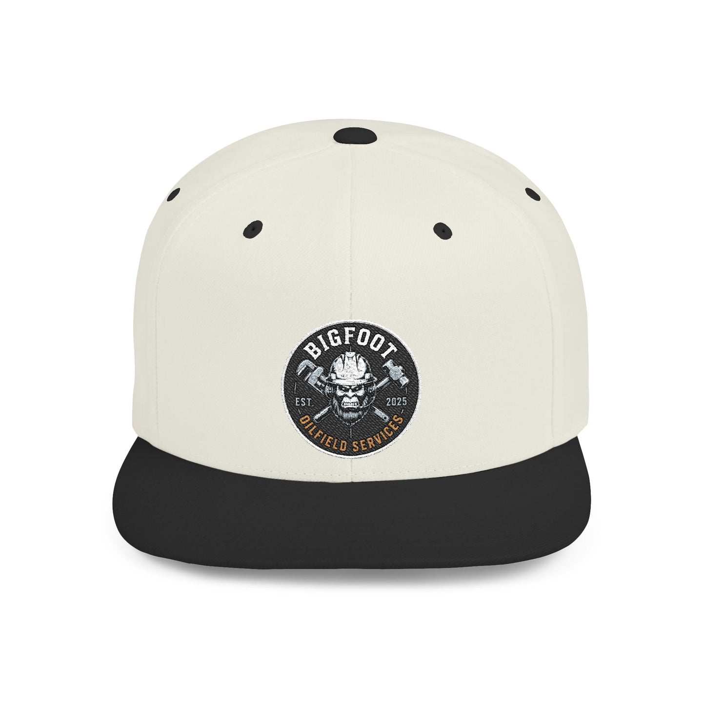 Snapback Hat — 'Bigfoot Is Real' Vintage Circle Logo Flat Bill Cap