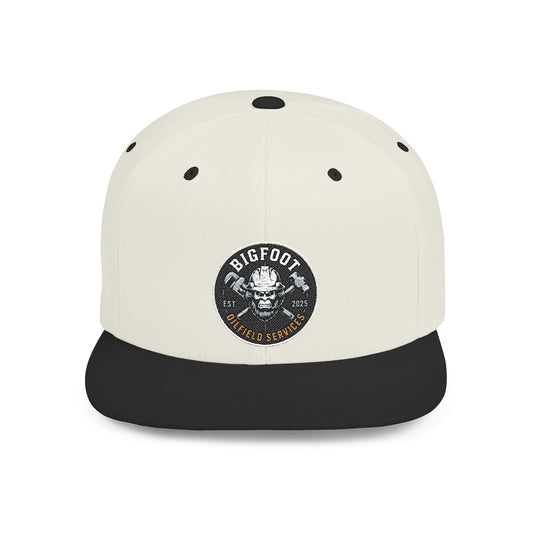 Snapback Hat — 'Bigfoot Is Real' Vintage Circle Logo Flat Bill Cap