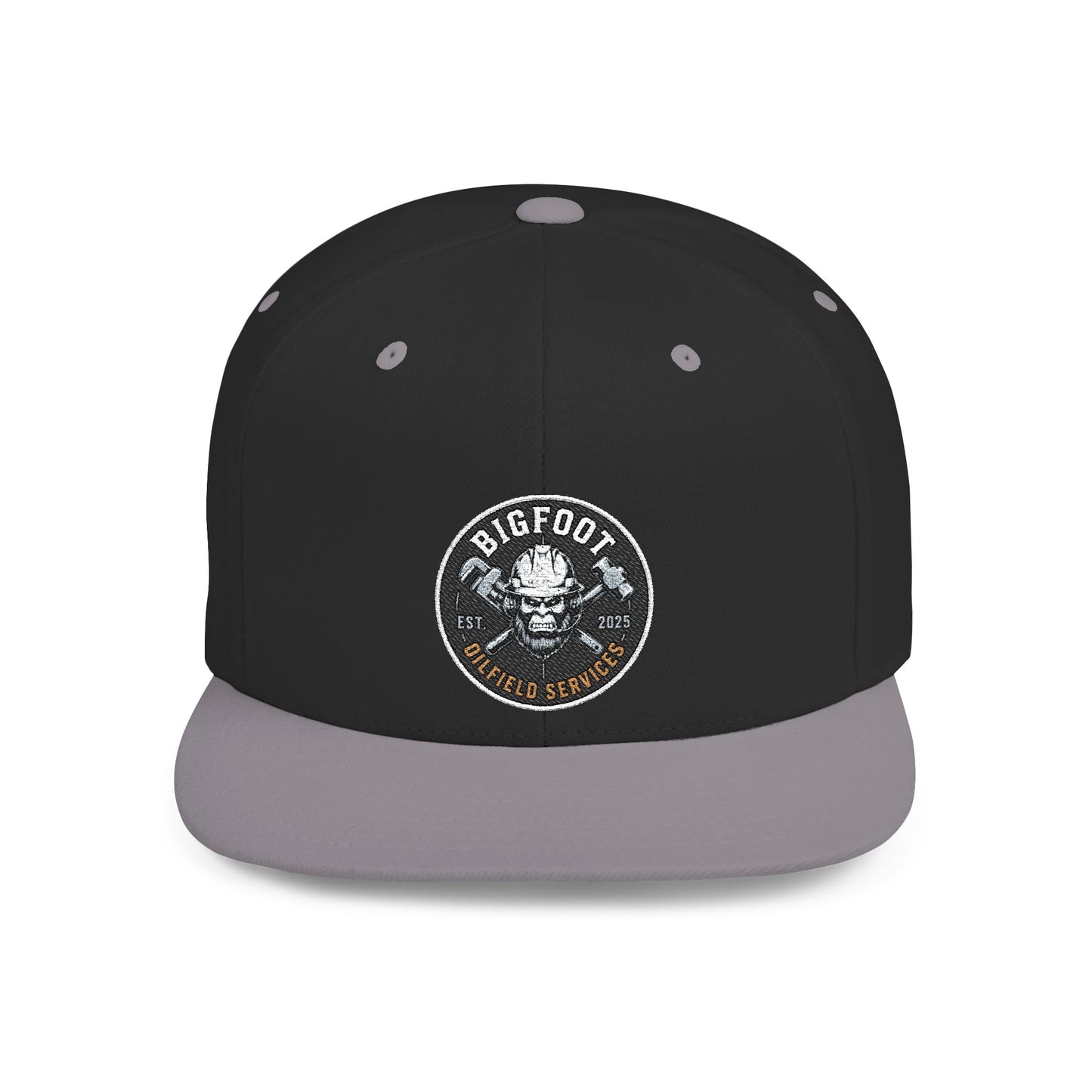 Snapback Hat — 'Bigfoot Is Real' Vintage Circle Logo Flat Bill Cap