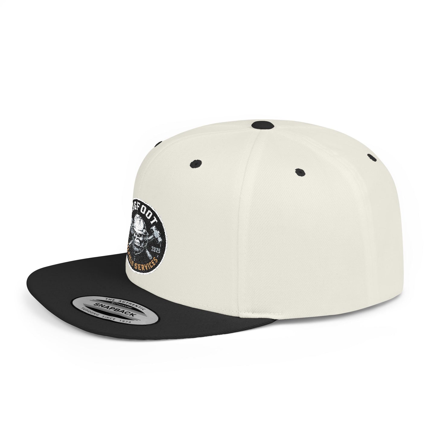 Snapback Hat — 'Bigfoot Is Real' Vintage Circle Logo Flat Bill Cap