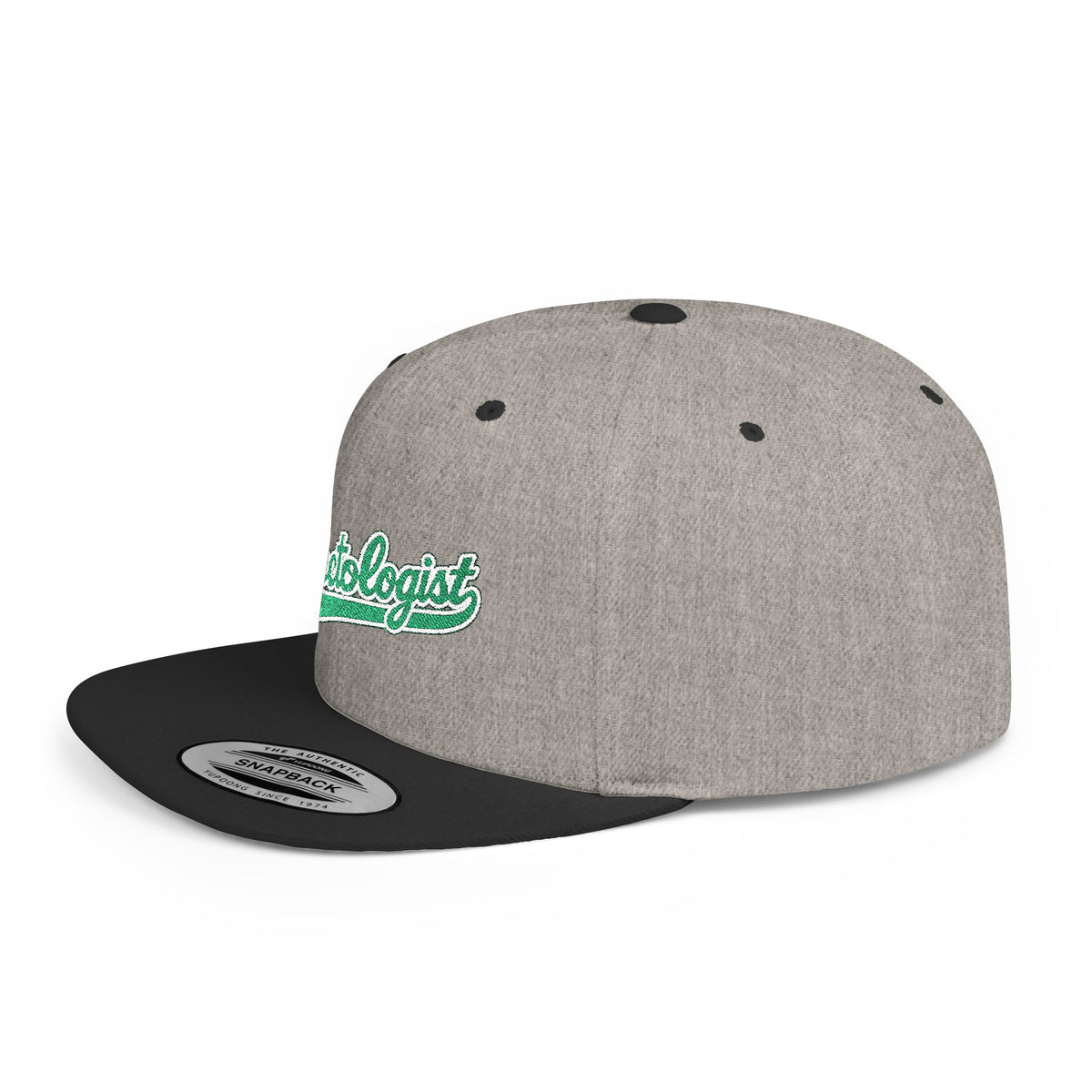 Fractologist Snapback Hat — Retro Script Flat-Bill Baseball Cap