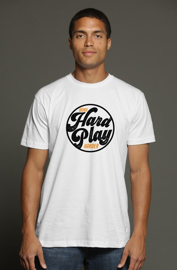 Play Hard Work Harder triblend t shirt white
