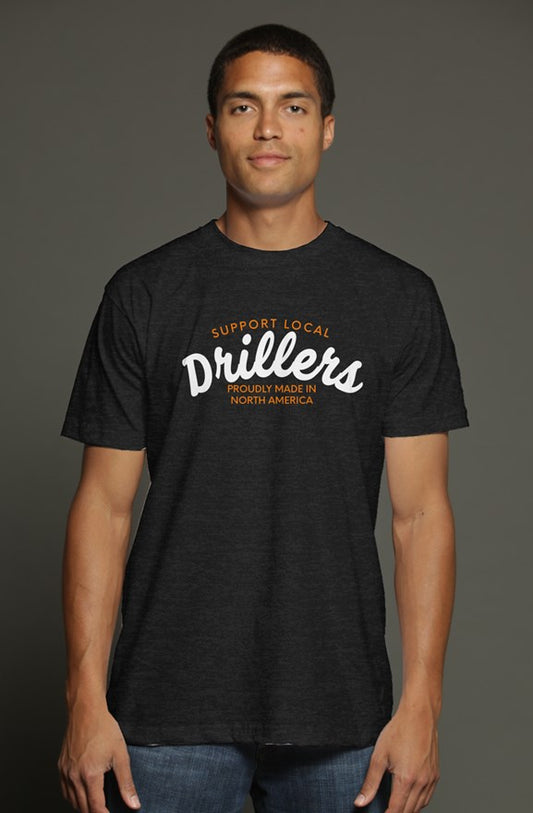 Support Drillers triblend t shirt charcoal